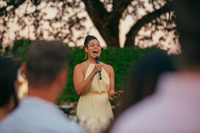 Jordin Sparks performs at Jordan Winery’s Starlight Supper Event in Healdsburg, Saturday, July 22, 2023. (Phil Stockbridge / SF Event Photo)