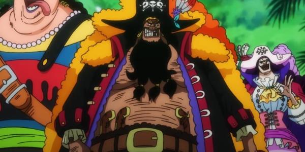 Blackbeard and his crew in One Piece