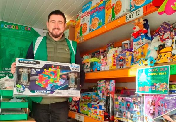 Paul Doherty at Foodstock, wher<em></em>e the west Belfast community had stepped in to provide hundreds of toys for children across the community who might not have had a Christmas.