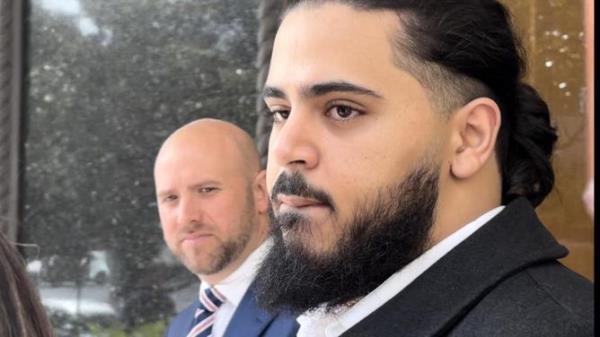 Assignment Freelance Picture Abdullah Al-Taay seen leaving Downing Centre Local Court on Friday<em></em>
 after entering pleas of not guilty to four counts of stalk/intimidate<em></em>
 intending to cause fear or physical harm. Picture: NCA NewsWire