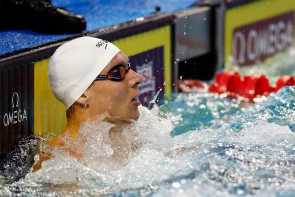 Caeleb Dressel washed out of the men's 100 meter freestyle at the natio<em></em>nal champio<em></em>nships on June 27, 2023.