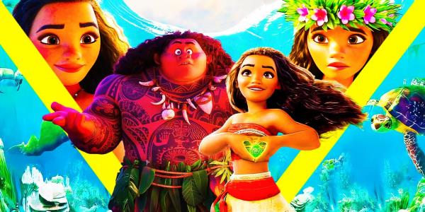 Moana and Maui in the Disney movie